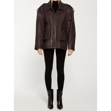 VOIKERDR Trendy Oversized Leather Jacket for Women