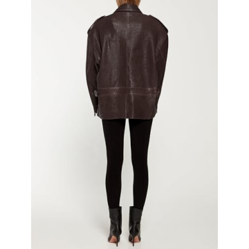 VOIKERDR Trendy Oversized Leather Jacket for Women