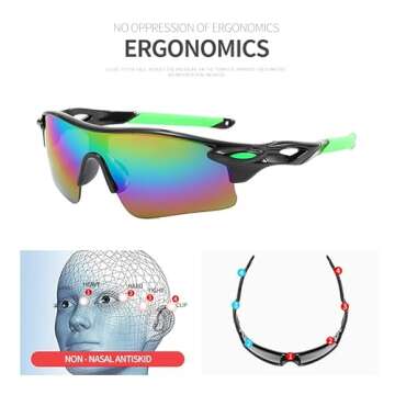 Swanoble UV400 2 Sports Sunglasses for Kids Baseball,Lightweight Sunglasses for Boys Girls,Youth Sof...