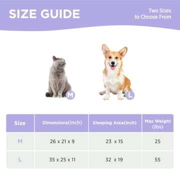 Lesure Cute Cat Couch Bed - Furry Indoor Cat Sofa Large, Washable Calming Small Dog Beds for Puppy with Fashion Design, 26x21x9inches, Beige Stripe