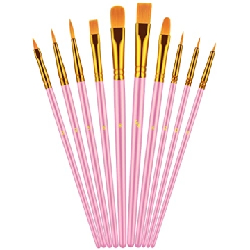 Professional Paint Brush Set - 10 Pcs for All Ages and Styles