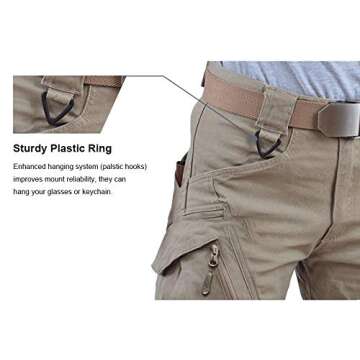 LABEYZON Men's Outdoor Work Military Tactical Pants Lightweight Rip-Stop Casual Cargo Pants Men (Khaki, 32W x 30L)