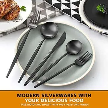 Matte Black Silverware Set For Elegant Dining - 40 Pieces