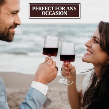 Stylish Ribbed Wine Glasses - Elegant Set of 4