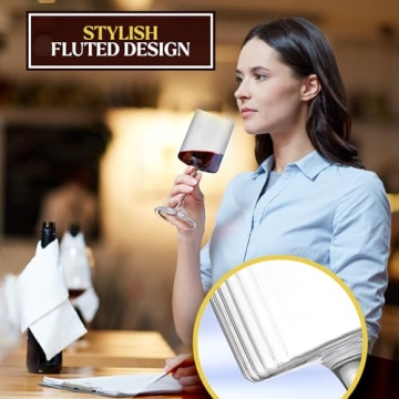 Stylish Ribbed Wine Glasses - Elegant Set of 4