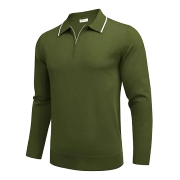Men's Quarter Zip Polo Sweater by Coofandy for All Occasions