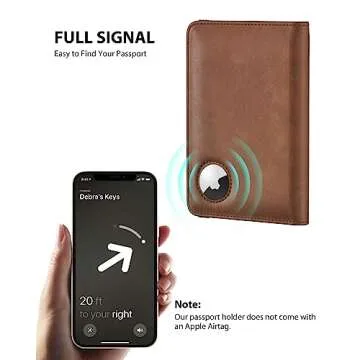 Stouchi AirTag Passport Holder, RFID Passport Holder with Airtag Slot, Multiple Passport Wallet Cover for Men, Leather Passport Case, Anti-Lost Waterproof Travel Accessories, Brown