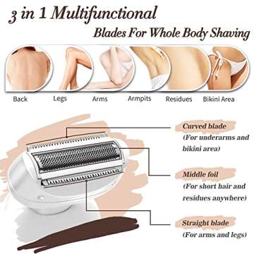 Electric Shaver for Women Electric Razor for Womens Bikini Legs Underarm Public Hairs Rechargeable T...