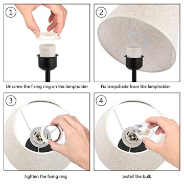 HAITRAL Small Bedside Lamps Set for Bedroom and Office