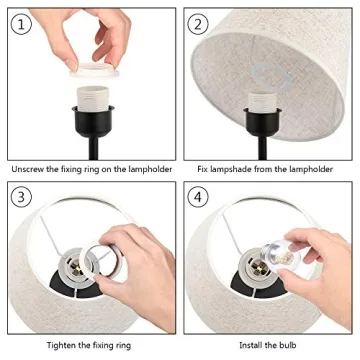 HAITRAL Small Bedside Lamps Set for Bedroom and Office