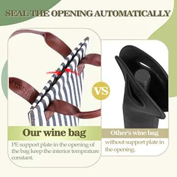 Tirrinia Single Wine Carrier Tote, Insulated Wine Cooler Bag for Travel, Picnic, & Wine Gifts – Th...
