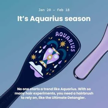 Tangle Teezer Zodiac Ultimate Detangler Hairbrush for Wet & Dry Hair, Eliminates Knots & Reduces Breakage for All Hair Types, Aquarius