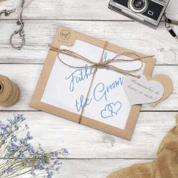 W&F GIFT Wedding Handkerchief - 12" x 12" - Something Blue for Bride on Wedding Day - Mother of The ...