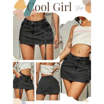 Fashion-Forward Y2K Cargo Skirt Women - Stylish Denim Mini Skirt with Pockets