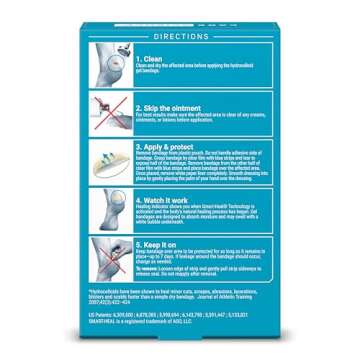 Care Science Fast Healing Hydrocolloid Gel Bandages for Heels, 1.3 in x 2.1 in, 16 Count