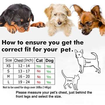 Cold Weather Dog Harness - Comfortable & Adjustable Harnesss for Dogs - Easy Walk Dog Harness (Green, Chest Size 13" - 17”)