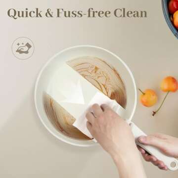 Cuisinluv 15PCS Pots and Pans Set Non Stick, Kitchen Cookware Sets with Detachable Handle, Ceramic Cookware Sets, Non Stick RV Cookware Cooking Set, Dishwasher ＆ Oven Safe, PFOA Free, Cream White