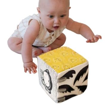 Wee Gallery Soft Block, Jungle - Sensory Stimulation Baby Toy for Ages 0-24 Months