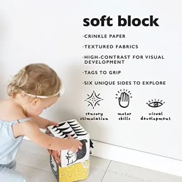 Wee Gallery Jungle Soft Block - Sensory Baby Toy for All Ages