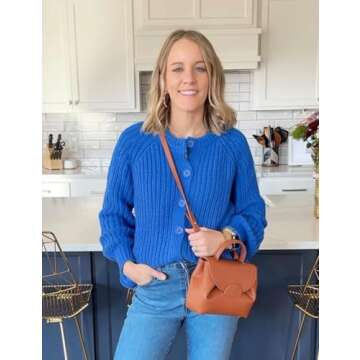 COZYPOIN Women's Chic Button-Down Chunky Cardigan