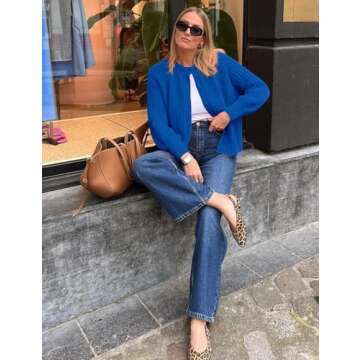 COZYPOIN Women's Chic Button-Down Chunky Cardigan