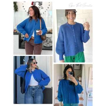 COZYPOIN Women's Chic Button-Down Chunky Cardigan