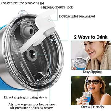 SSAWcasa Spill Proof Cups for Kids, Stainless Steel Kids Cups with Straws Lids, 6 Pack 12oz Unbreaka...