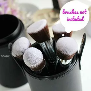 Beauty Junkees Vegan Leather Makeup Brush Holder  Organizer