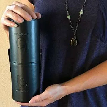 Beauty Junkees Vegan Leather Makeup Brush Holder  Organizer