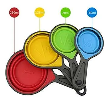 Collapsible Measuring Cups & Spoons Set - 8pcs Silicone