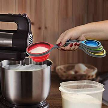 Collapsible Measuring Cups & Spoons Set - 8pcs Silicone