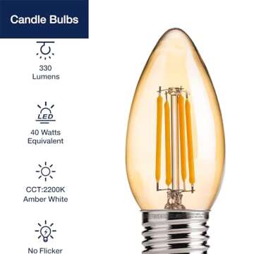 FLSNT Dimmable 40W Equivalent LED Bulbs - 6 Pack Warm White