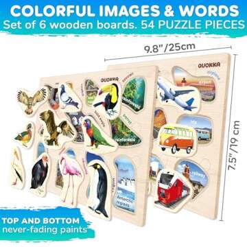 QUOKKA Montessori Puzzles for Kids 1-4 - Engaging Learning Toy