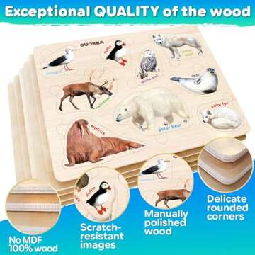 QUOKKA Montessori Puzzles for Kids 1-4 - Engaging Learning Toy