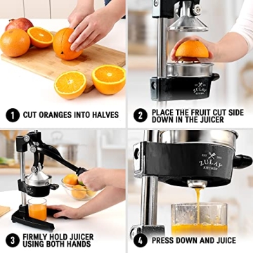 Zulay Kitchen Cast-Iron Citrus Juicer for Easy Juicing