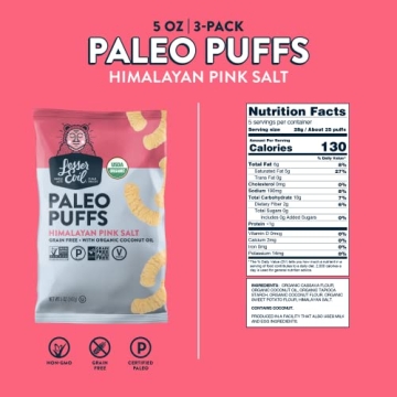 Organic Paleo Puffs with Himalayan Pink Salt - 3 Pack