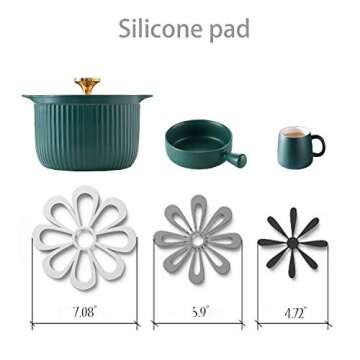 Silicone Trivet Mat Hot Pads for Kitchen Table & Counter up to 440°F Heat Resistant Non-Slip Trivet...