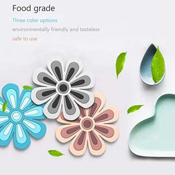 Silicone Trivet Mat Hot Pads for Kitchen Table & Counter up to 440°F Heat Resistant Non-Slip Trivets Set of 3