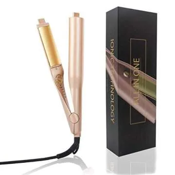 2 in 1 Curling and Straightening Iron - Gold Style