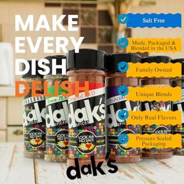 DAK's Spices 6 Pack Seasoning Blends | 100% Salt Free Spices | Premium & Healthy Seasoning | MSG Fre...