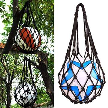 EastyGold Basketball Net Bag Soccer Football Mesh Storage Sports Ball Holder Nylon Carry Bag Durable...