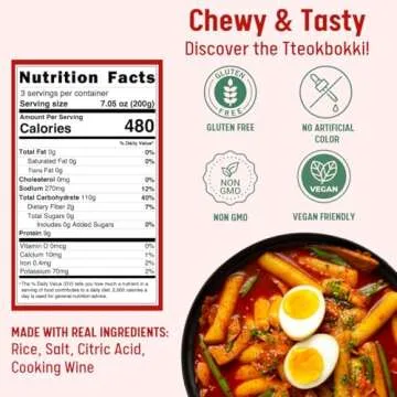 Korean Tteokbokki Rice Cakes Pack - Gluten-Free & Delicious