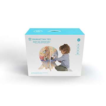 Manhattan Toy Deep Sea Adventure Wooden Toddler Activity Center with Clacking Clams, Spinning Gears, Gliders and Bead Runs