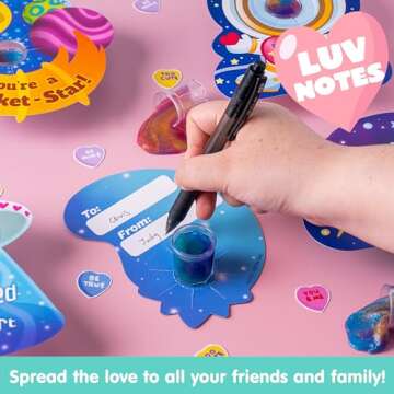 JOYIN 30 Packs Valentines Day Gift Cards with Galaxy Slime Stress Relief Fidget Toy for Kids Party Favor, Classroom Exchange Prizes, Valentine Party Favors, Greeting Cards