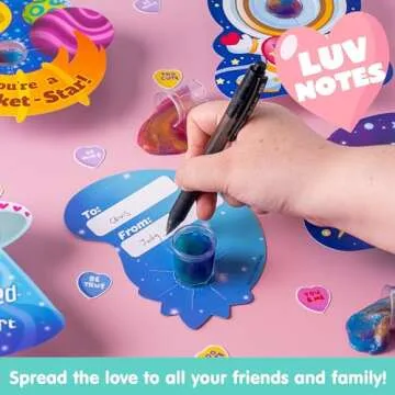 JOYIN 30 Packs Valentines Day Gift Cards with Galaxy Slime Stress Relief Fidget Toy for Kids Party Favor, Classroom Exchange Prizes, Valentine Party Favors, Greeting Cards