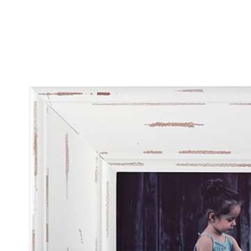 DII Distressed Wooden Picture Frame Collection Rustic Farmhouse Inspired, 5x7, White