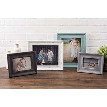 DII Distressed Wooden Picture Frame Collection Rustic Farmhouse Inspired, 5x7, White
