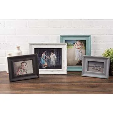 DII Distressed Wooden Picture Frame Collection Rustic Farmhouse Inspired, 5x7, White