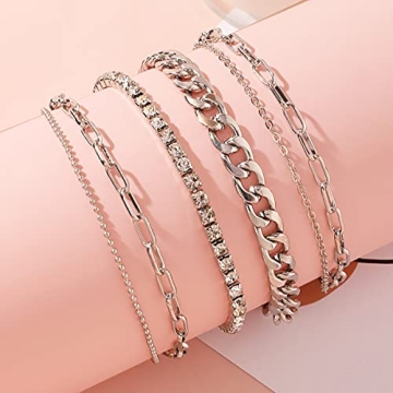 Nanafast 4-6PCS Adjustable Gold Ankle Bracelets Set