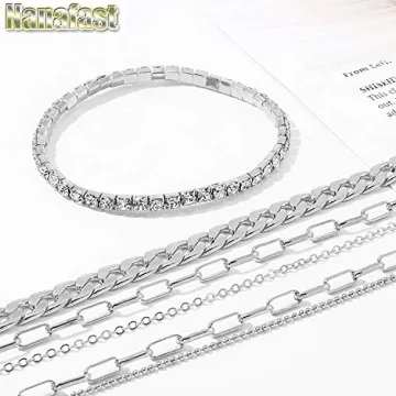 Nanafast 4-6PCS Adjustable Gold Ankle Bracelets Set